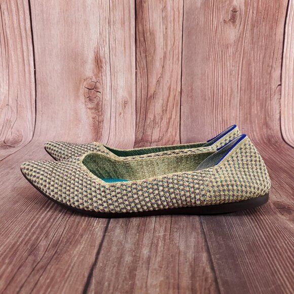 Rothys The Point Womens Size 9.5 Multi Metallic Knit Flats Shoes Retired - Picture 2 of 15